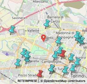 Mappa Via Pellegrino Tibaldi, 10151 Torino TO, Italia (2.7365)