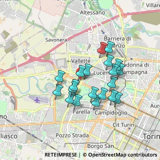 Mappa Via Pietro Cossa, 10151 Torino TO, Italia (1.5155)