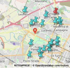 Mappa Via Pietro Cossa, 10151 Torino TO, Italia (2.241)