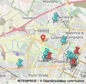 Mappa Via Pietro Cossa, 10151 Torino TO, Italia (2.61083)