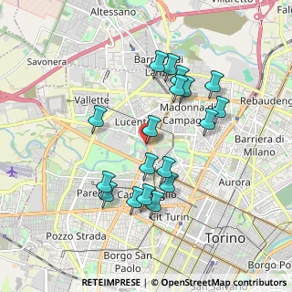 Mappa Via Borgaro, 10151 Torino TO, Italia (1.73611)