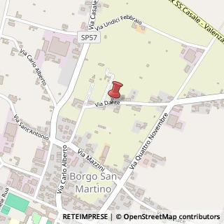Mappa Via dante 24, 15032 Borgo San Martino, Alessandria (Piemonte)