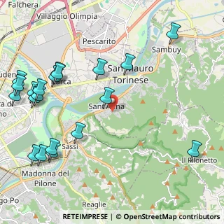 Mappa Via Canua, 10099 San Mauro Torinese TO, Italia (2.8235)