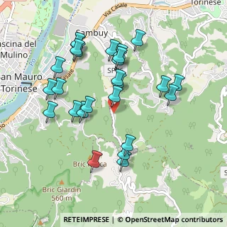 Mappa Via Rivodora, 10090 San Mauro torinese TO, Italia (0.95769)