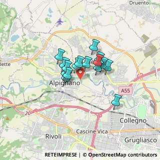 Mappa Via Rivera, 10091 Alpignano TO, Italia (1.05688)