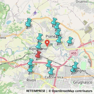 Mappa Via Rivera, 10091 Alpignano TO, Italia (2.07688)