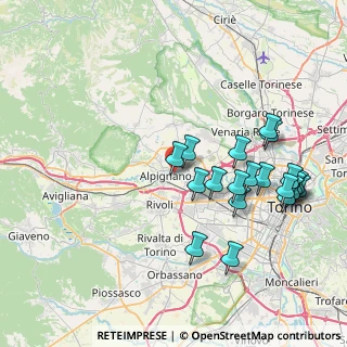 Mappa Via Rivera, 10091 Alpignano TO, Italia (8.3735)