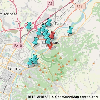 Mappa Via la Valle, 10099 San Mauro Torinese TO, Italia (3.11308)