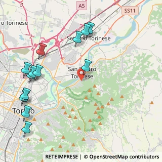 Mappa Via la Valle, 10099 San Mauro Torinese TO, Italia (5.38154)