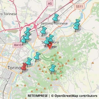 Mappa Via la Valle, 10099 San Mauro Torinese TO, Italia (4.05692)