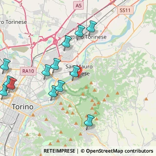 Mappa Via la Valle, 10099 San Mauro Torinese TO, Italia (5.02692)