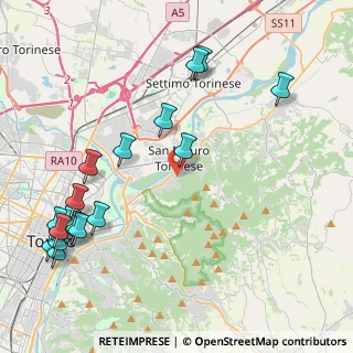 Mappa Via la Valle, 10099 San Mauro Torinese TO, Italia (5.33353)