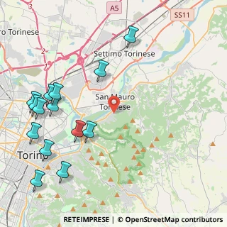 Mappa Via la Valle, 10099 San Mauro Torinese TO, Italia (5.43429)