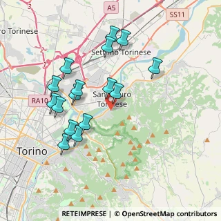 Mappa Via la Valle, 10099 San Mauro Torinese TO, Italia (3.72313)