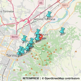 Mappa Via la Valle, 10099 San Mauro Torinese TO, Italia (3.51071)