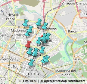 Mappa Via Luigi Salvatore Cherubini, 10129 Torino TO, Italia (1.35167)