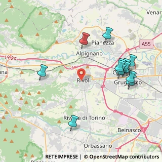 Mappa Via Capello, 10098 Rivoli TO, Italia (4.52833)