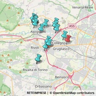 Mappa Via Aosta, 10098 Rivoli TO, Italia (3.47737)