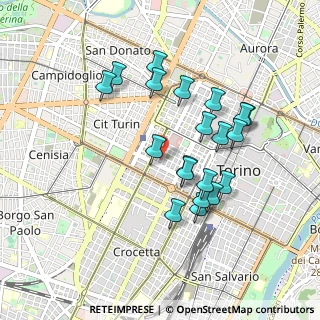 Mappa Via Vitaliano Donati, 10121 Torino TO, Italia (0.85)