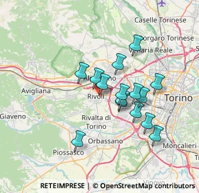 Mappa Via Savigliano, 10098 Rivoli TO, Italia (5.73267)
