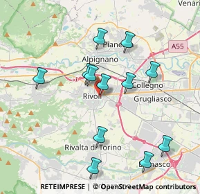 Mappa Via Savigliano, 10098 Rivoli TO, Italia (3.77417)