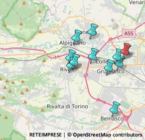 Mappa Via Savigliano, 10098 Rivoli TO, Italia (3.39167)