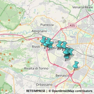 Mappa Via Cumiana, 10098 Rivoli TO, Italia (2.83167)