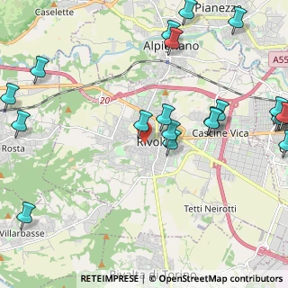 Mappa Via Ospedale, 10098 Rivoli TO, Italia (2.9235)