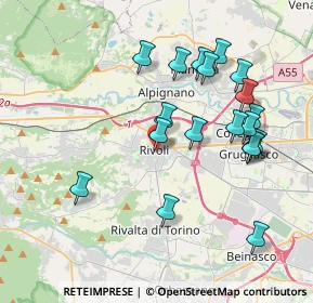 Mappa Via M. Gioia, 10098 Rivoli TO, Italia (3.92158)