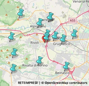 Mappa Via Giovanni Camandona, 10090 Rivoli TO, Italia (4.09357)