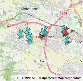 Mappa Via Giovanni Camandona, 10090 Rivoli TO, Italia (1.48333)