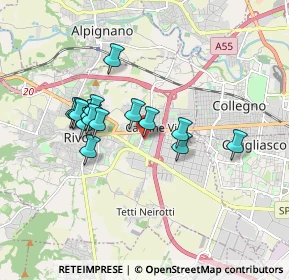 Mappa Via Giovanni Camandona, 10090 Rivoli TO, Italia (1.49133)