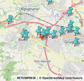 Mappa Via Giovanni Camandona, 10090 Rivoli TO, Italia (2.08214)