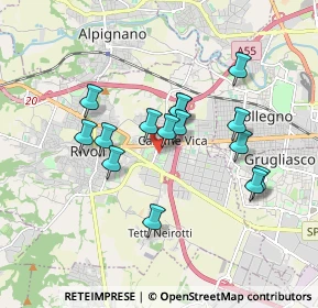 Mappa Via Giovanni Camandona, 10090 Rivoli TO, Italia (1.50667)