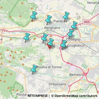 Mappa Via Orbassano, 10098 Rivoli TO, Italia (3.66364)