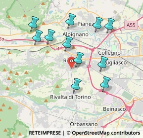 Mappa Via Orbassano, 10098 Rivoli TO, Italia (3.77727)