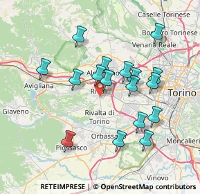 Mappa Via Orbassano, 10098 Rivoli TO, Italia (6.88706)