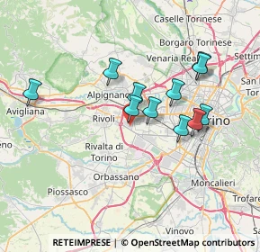 Mappa Via Rovigo, 10098 Rivoli TO, Italia (6.21727)