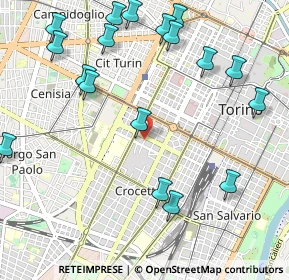 Mappa Via Giovanni Battista Bricherasio, 10129 Torino TO, Italia (1.29222)