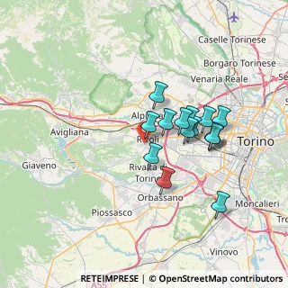 Mappa Via alle Fontane, 10098 Rivoli TO, Italia (5.86467)
