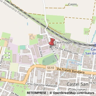 Mappa Via Suor Francesca Cabrini, 1, 29015 Castel San Giovanni, Piacenza (Emilia Romagna)