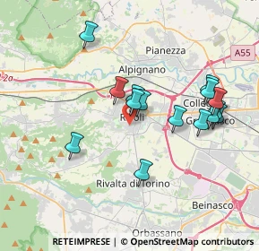 Mappa Via Enrico Fermi, 10098 Rivoli TO, Italia (3.50533)