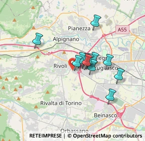 Mappa Via Simioli E., 10090 Rivoli TO, Italia (2.665)
