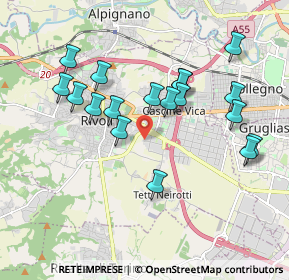 Mappa Via Simioli E., 10090 Rivoli TO, Italia (1.835)