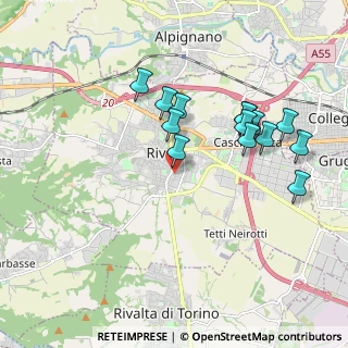 Mappa Via Ponza, 10098 Rivoli TO, Italia (1.83714)