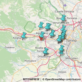 Mappa Via Ponza, 10098 Rivoli TO, Italia (7.0865)