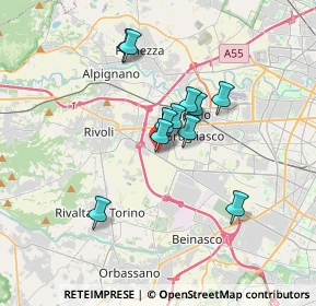 Mappa Corso C. G. Allamano, 10098 Rivoli TO, Italia (2.71273)