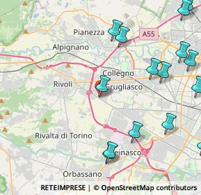 Mappa Corso C. G. Allamano, 10098 Rivoli TO, Italia (6.08941)