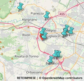 Mappa Corso C. G. Allamano, 10098 Rivoli TO, Italia (3.85182)