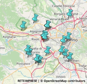 Mappa Corso C. G. Allamano, 10098 Rivoli TO, Italia (6.632)